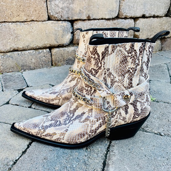 Anine Bing Shoes - Snakeskin Harris Boots, Sz 8 US, 38 EU